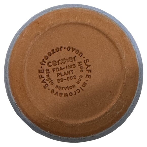 La Fermiere Terra Cotta Periwinkle Blue Empty Yogurt Pot Small 3" - Picture 2 of 2